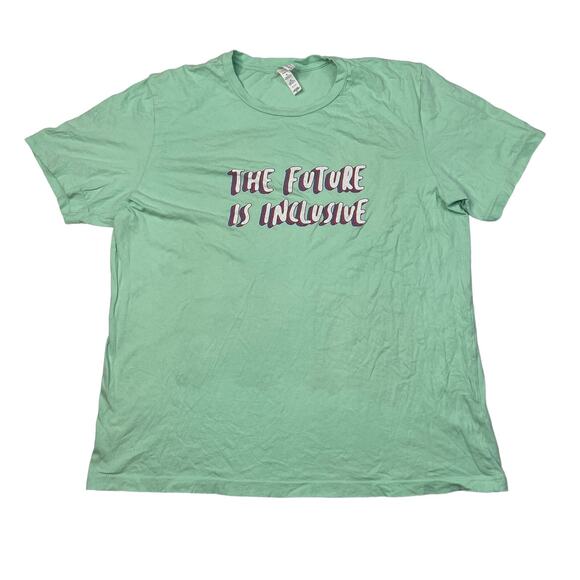 The Future Is Inclusive Equality T-Shirt Statement Tee Bella + Canvas Green XL - Picture 1 of 5